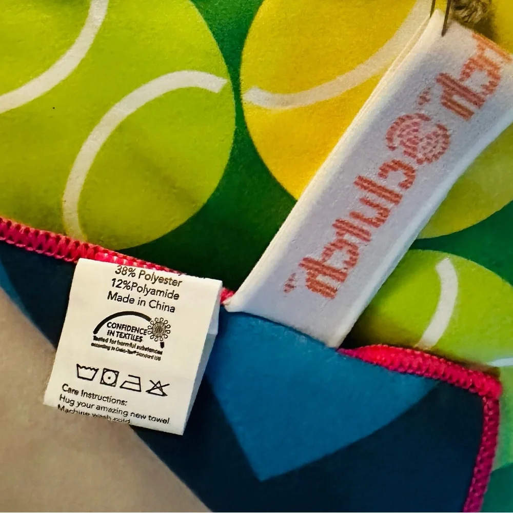 Clutch Towel with Tennis Theme NWT